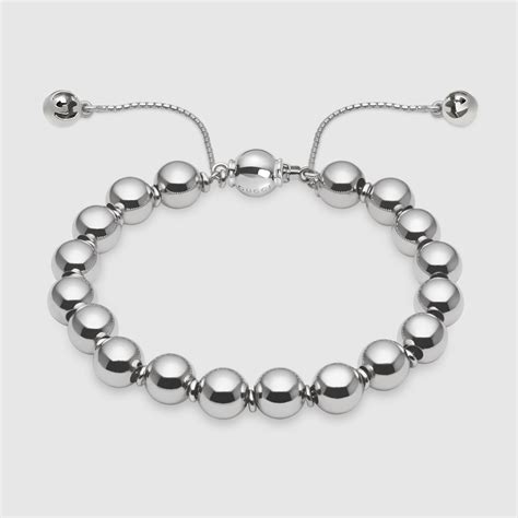 silver gucci bracelets for women|Gucci sterling silver boule bracelet.